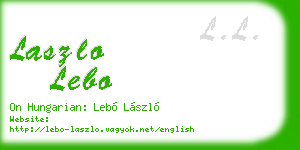 laszlo lebo business card